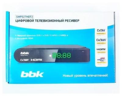 Цифровой ресивер DVB-T2 BBK SMP027HDT2 черный LCD дисплей