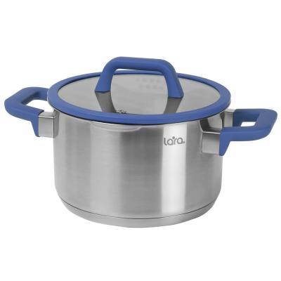 Кастрюля LARA LR02-792  САПФИР (нерж)  20х10,5см 3.5л  /индукция