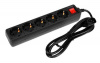Сетевой фильтр PC PET AP01006-E-BK 1.8м (5 розеток) черный (пакет ПЭ)