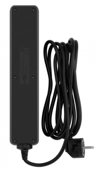 Сетевой фильтр PC PET AP01006-3-BK 3м (5 розеток) черный