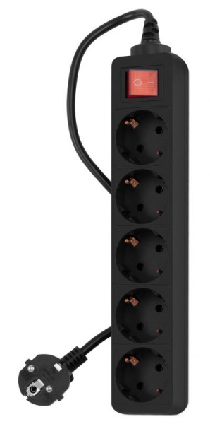 Сетевой фильтр PC PET AP01006-3-BK 3м (5 розеток) черный