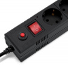 Сетевой фильтр BURO BU-SP3_USB_2A-B 3м (6 розеток) черный (коробка)