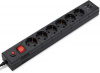 Сетевой фильтр BURO BU-SP3_USB_2A-B 3м (6 розеток) черный (коробка)