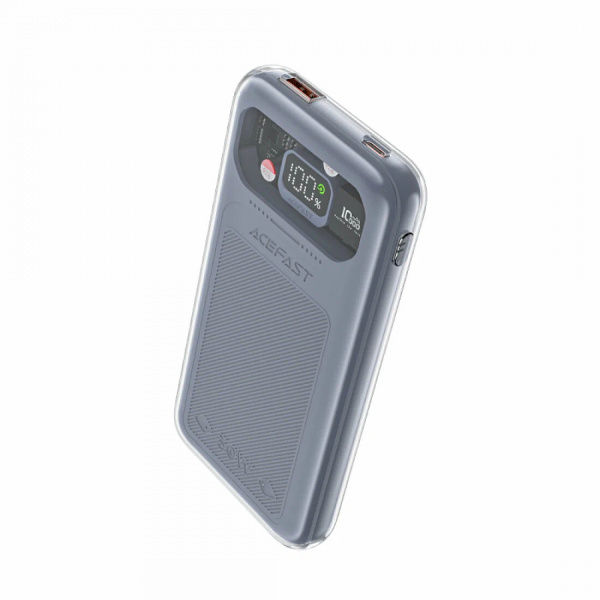 Мобильный аккумулятор ACEFAST M1, 10000mAh, 1 USB, 2 Type-C выхода, PD30 Вт, QC3.0, дисплей, цвет: бледно зеленый (6974316282013)