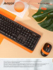 Клавиатура + мышь A4 Fstyler FG1010 клав:черный/оранжевый мышь:черный/оранжевый USB беспроводная Multimedia
