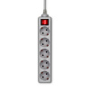 Сетевой фильтр BURO 500SL-1.5-G 1.5м (5 розеток) серый (пакет ПЭ)