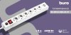 Сетевой фильтр BURO BU-SP1.8_USB_2A-W 1.8м (6 розеток) белый (коробка)