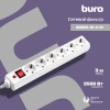 Сетевой фильтр BURO 600SH-16-3-W 3м (6 розеток) белый (коробка)