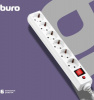 Сетевой фильтр BURO 600SH-16-1.8-W 1.8м (6 розеток) белый (коробка)