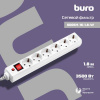 Сетевой фильтр BURO 600SH-16-1.8-W 1.8м (6 розеток) белый (коробка)