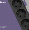 Сетевой фильтр BURO BU-SP3_USB_2A-B 3м (6 розеток) черный (коробка)