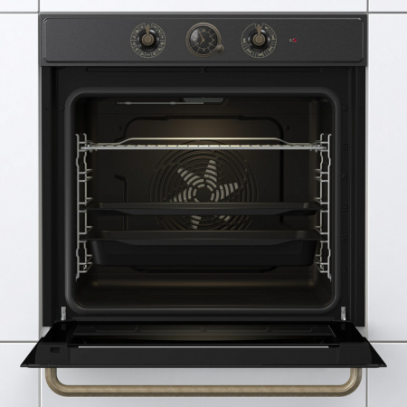 Духовой шкаф электрический GORENJE BOS67371CLB черн.матовый/бронза (ретро, аналог.таймер)