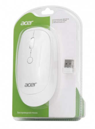 Мышь ACER OMR138 белый оптическая (1600dpi) беспроводная USB (3but) (ZL.MCEEE.01L)