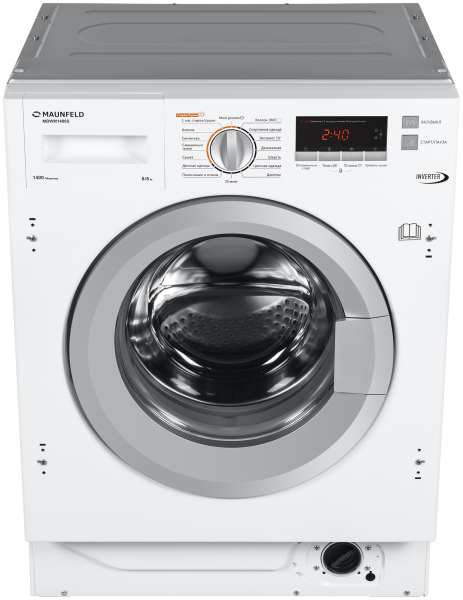 Встраиваемая стиральная машина MAUNFELD MBWM1486S с сушкой (8 кг стирка/ 6 кг сушка)